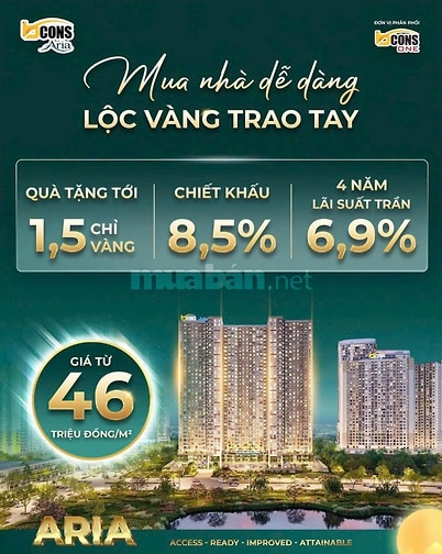 MUA BCONS ARIA 2PN 2WC, CHỌN 1 TRONG 4 PHƯƠNG THỨC THANH TOÁN