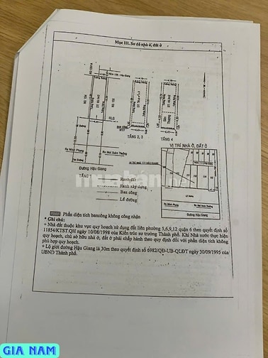 BÁN NHÀ MẶT TIỀN KINH DOANH : 152 HẬU GIANG - P. 6 - Q. 6 - TPHCM