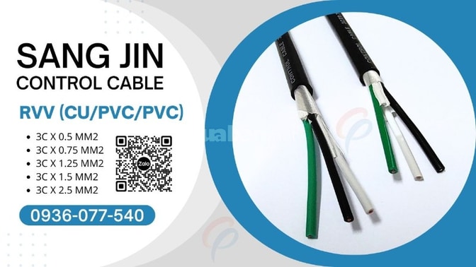 Cáp Điều Khiển Sangjin RVV 3C x 1.25 MM2 - Cẩm Phát