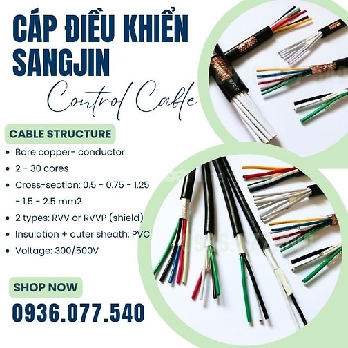 Cáp Điều Khiển Sangjin RVV 3C x 1.25 MM2 - Cẩm Phát
