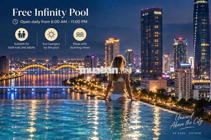 Cho Thuê Căn Hộ Dát Vàng – Bể Bơi Vô Cực – Từ 11 Triệu/Tháng