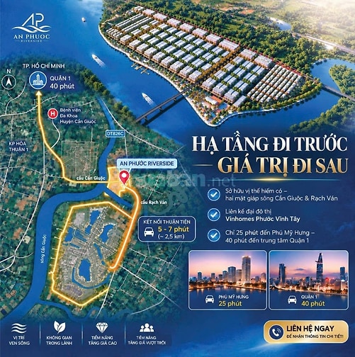Chỉ 399 triệu sở hữu ngay nền đất thổ cư view sông Cần Giuộc xây tự do