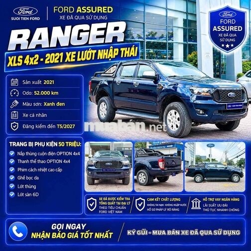 Ford Ranger XLS 4x2 2021 Xanh đen Thái Lan