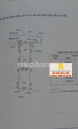 Cần bán nhà cấp 4 rộng 99,2m2 đường 14 Bình Trưng Tây