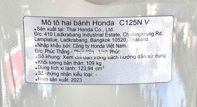 Honda Super Cub 125/2023 odo 4400 km bao sang tên