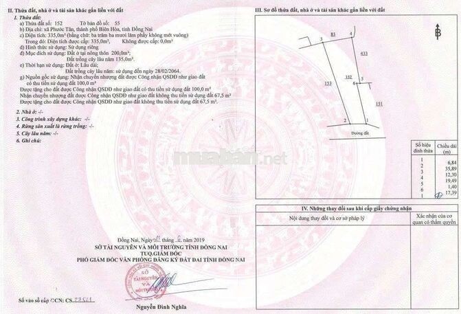 ​Bán đất nở hậu 335m² (200m² Thổ cư) Phước Tân