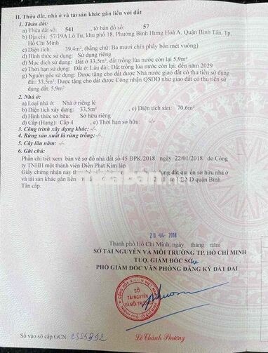 BÁN NHÀ - LÔ TƯ – BÌNH HƯNG HÒA A, BÌNH TÂN