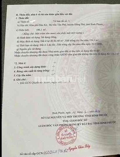 đất ở Đồng Phú, Bình Phước (cũ)