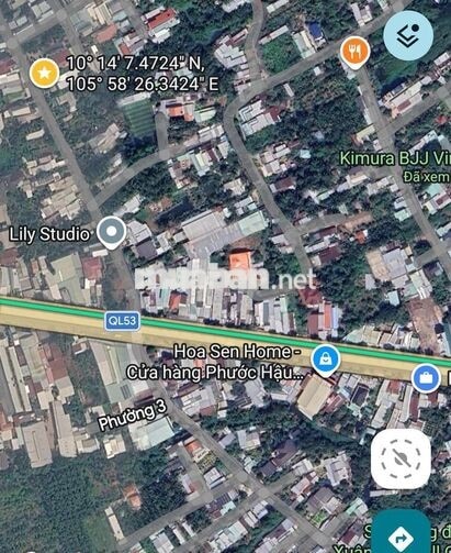 BÁN ĐẤT MẶT TIỀN ĐƯỜNG PHÓ CƠ ĐIỀU P.3 TP. VĨNH LONG
