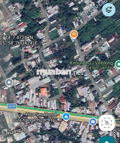 BÁN ĐẤT MẶT TIỀN ĐƯỜNG PHÓ CƠ ĐIỀU P.3 TP. VĨNH LONG