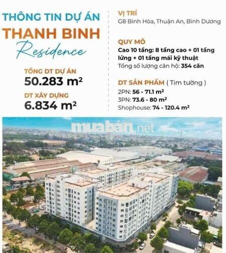 Cần bán gấp căn 3PN 80m2 hàng chủ đầu tư Thanh Bình