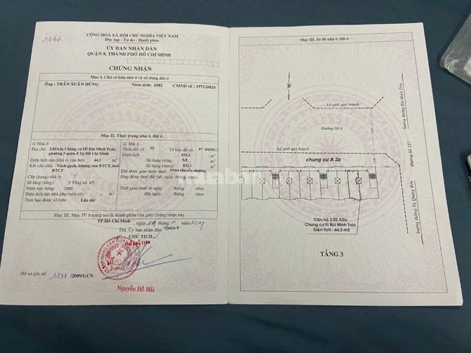 CC III Bùi Minh Trực P5 Q8, 44,3m2 SHR 1PN lầu 2 tiện di chuyển 