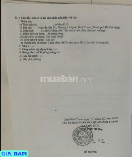 BÁN 4 CĂN NHÀ 3 MẶT TIỀN : 287 - 289 - 291 - 293 NGUYỄN GIA TRÍ - P.25
