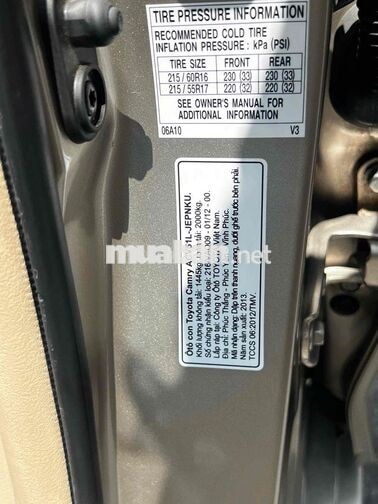 Toyota Camry E 2013 2.0L Tự động 61.000km