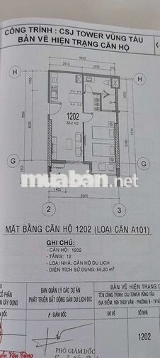 Bán 2 căn hộ tại CSJ Tower d/c 169 Thùy Vân, P.8, TP. Vũng Tàu.HCMC