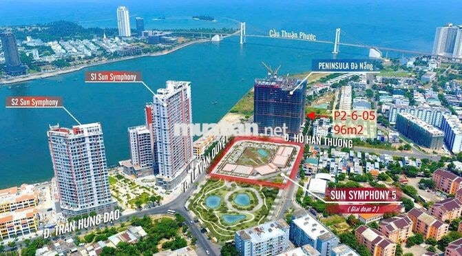 CĂN GÓC, MẶT SÔNG HÀN, 96m2, 2PN, FULL NỘI THẤT GIÁ 5,2 tỷ