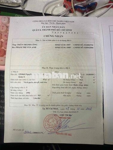 nhà chính chủ cần bán gấp, trong chợ Rạch Ông
