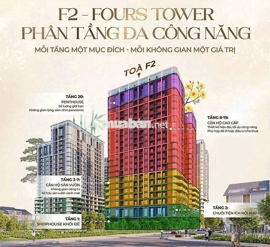 CHỈ 2 TỶ CHO CĂN SÂN VƯỜN HƯỚNG BIỂN FOURS TOWER