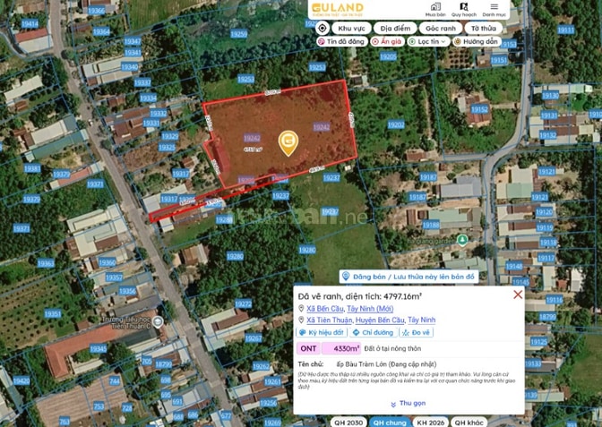 Bán Nhà & Đất tại phường Bến Cầu, tỉnh Tây Ninh.