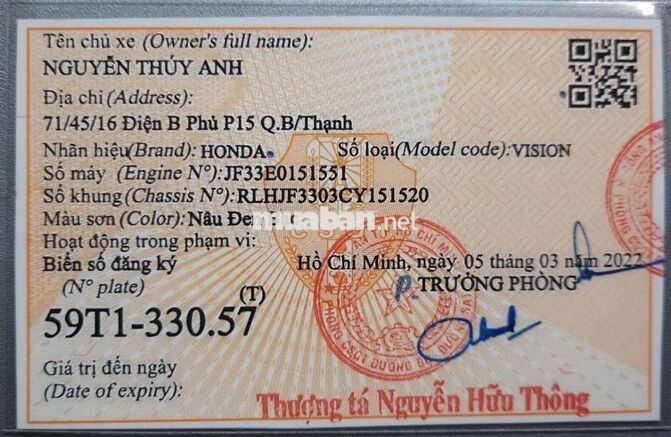 Cần bán xe Honda Vision FI 2012 màu nâu