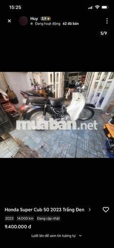 Honda Super Cub 50 2023 Trắng Đen 14.000 km