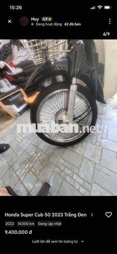 Honda Super Cub 50 2023 Trắng Đen 14.000 km