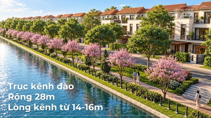 Nhà Phố Izumi City 136,5m2 Mặt Tiền Kênh Cảnh Quan - Thanh Toán Nhẹ