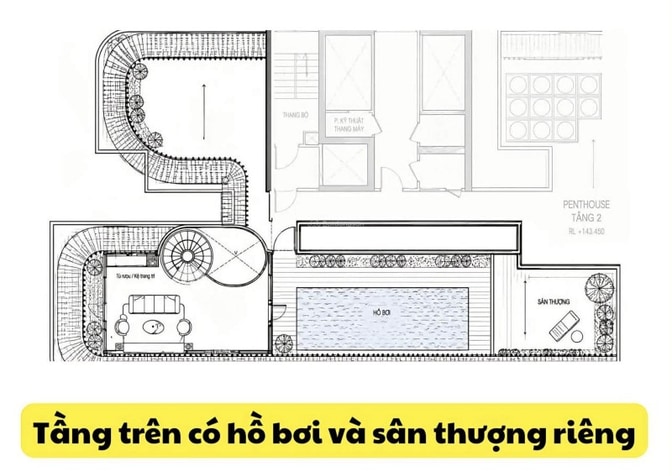 Penthouse Palm River Q2, hồ bơi sân vườn riêng thông tầng, dt 400m2