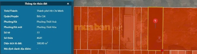 Bán nền đất 300m2 đường 20m KDC 3A, Mỹ Phước 3, Bến Cát, Bình Dương