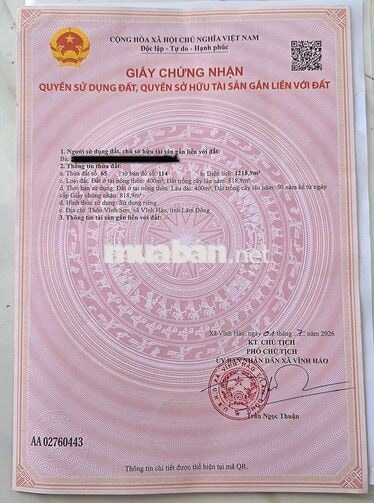 Bán lô đất nằm trong khu dân cư 819m2