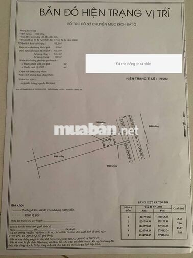 Bán đất mặt tiền Nguyễn Thị Rành 10x107m, có 92m² thổ cư, sổ riêng