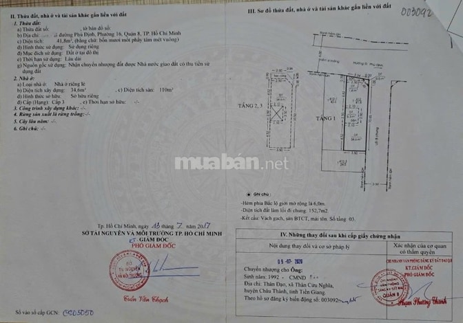 Nhà 1 trệt 2 lầu 2 mặt tiền 6m và 3.5m hẻm xe hơi vào nhà