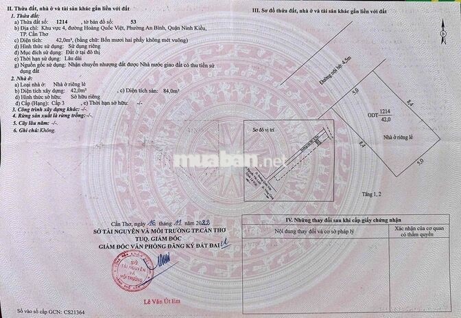 NHÀ TRỆT LẦU TRỤC CHÍNH HẺM 4,5M GẦN CỤM BV LỚN TP CẦN THƠ