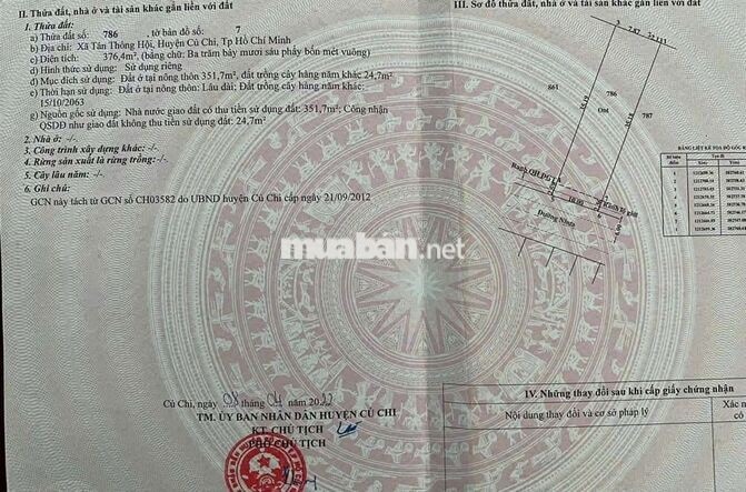 CHỦ NGỘP BÁN NGAY LÔ ĐẤT XÃ TÂN THÔNG HỘI  350M2 GIÁ 620 TRIỆU