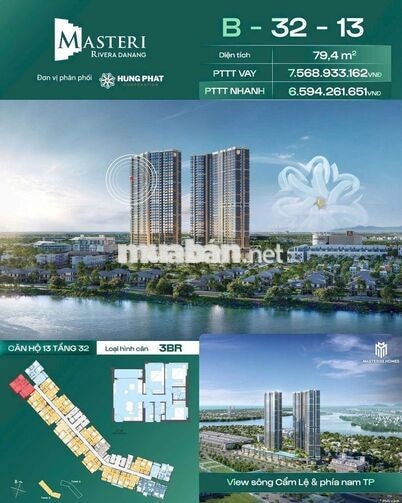 Masteri rivera đà nẵng – căn góc 3pn giá chỉ từ 6,59 tỷ!