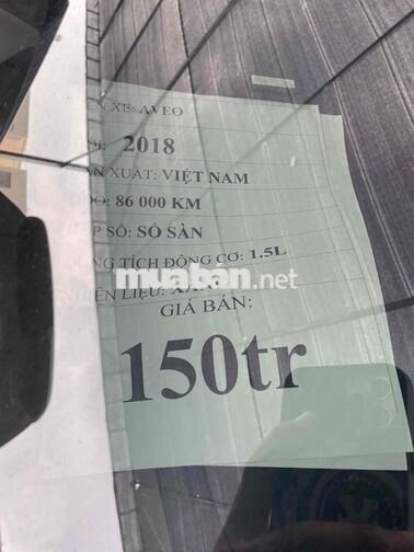 Chevrolet Aveo 2018 Số sàn 1.5L Trắng