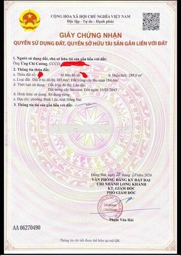chủ ngộp 288m2 ngay LÊ A nói dài phường Bình Lộc
