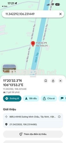 Đất nền chính chủ cần bán full thổ cư - Dương Minh Châu Dt 86m2 Full t
