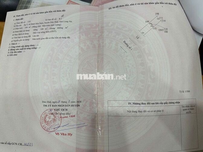 Bán đất tại đường số 1, 1 tỷ, 100m2, mặt tiền 5m, pháp lý đầy đủ