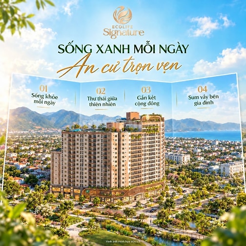 ECOLIFE SIGNATURE - Căn hộ 3PN 2WC, nội thất cao cấp view vịnh Liên Ch