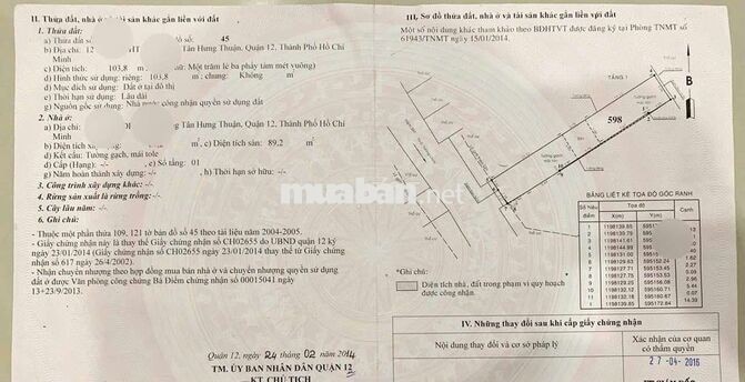 TRƯỜNG CHINH ĐƯỜNG BÀN CỜ VITRI ĐẸP SHR GẦN CHỢ TRƯỜNG HỌC TUYẾN MÊTRO