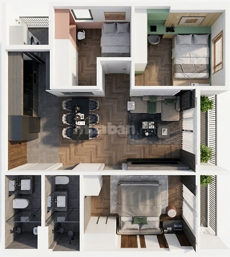 ECOLIFE SIGNATURE - Căn hộ 3PN 2WC, nội thất cao cấp view vịnh Liên Ch