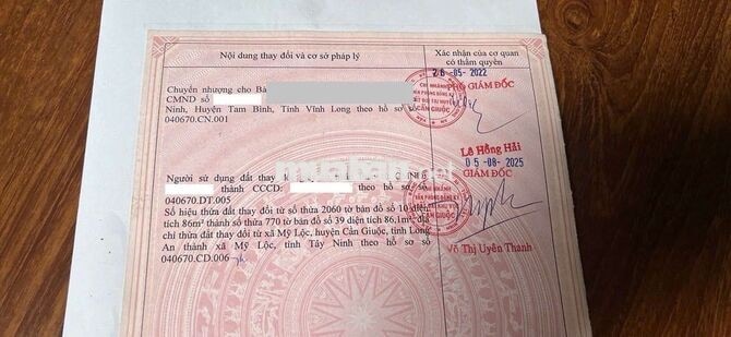 Đất mỹ lộc cần giuộc long an cũ