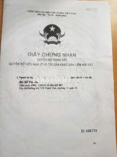 TÔI CHÍNH CHỦ CHO THUÊ HOẶC BÁN 20 PHAN KẾ BÍNH, Q1 THÁNG 12 NHẬN NHÀ