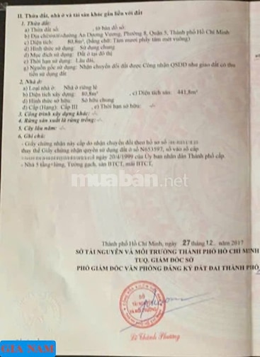 BÁN NHÀ MẶT TIỀN KINH DOANH : 107 - 109 AN DƯƠNG VƯƠNG - P. 8 - Q. 5