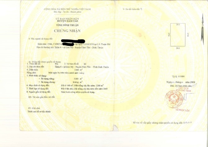 bán Quyền sử dụng đất tại Thửa đất số: 40a, Tờ bản đồ số: 10