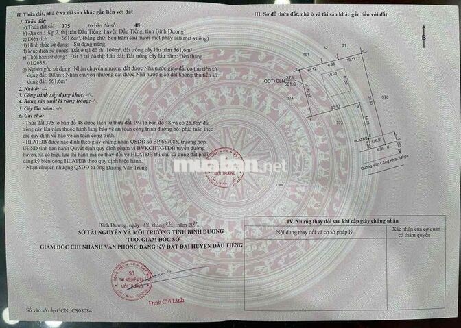 Chính chủ cần Bán 2 lô đất  TT thi trấn Dầu Tiếng Bình Dương