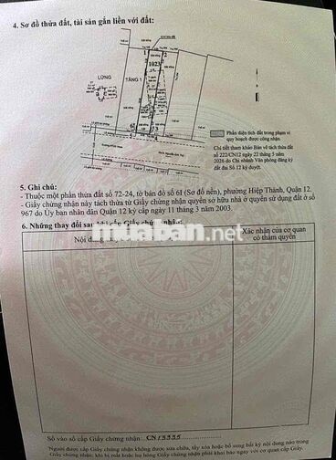 BÁN LO ĐẤT MẶT TIỀN HIỆP THANH 23 , DT:4*25 DTCN :97.3 m , VI TRI ĐẸP