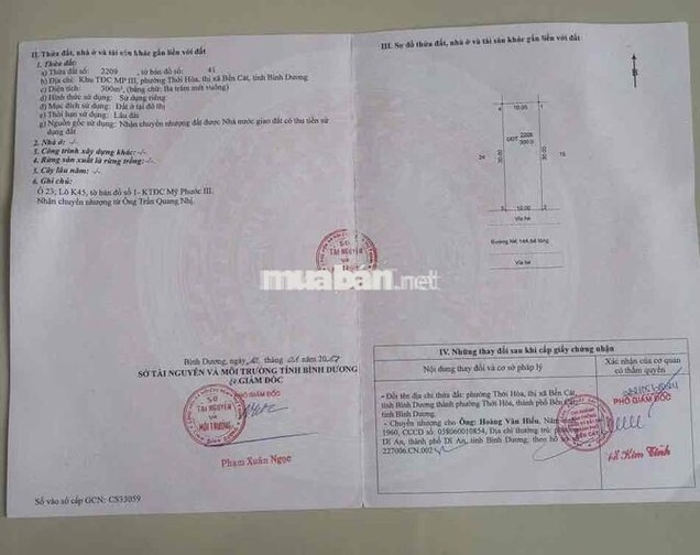 BÁN NHÀ MỸ PHƯỚC 3 – THỚI HÒA 📐 Diện tích: 10×30 = 300m² – full thổ cư