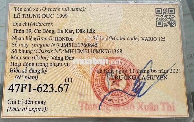Honda Vario 125 2021 Vàng Đen